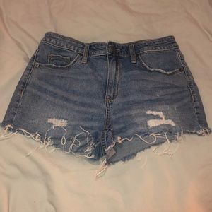 Express high rise shortie jean shorts size 6
